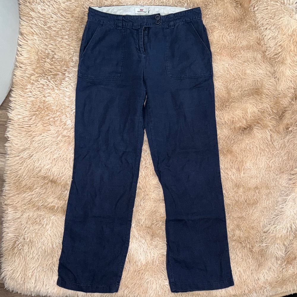 Vineyard Vines Dark Blue Linen Pants - 4